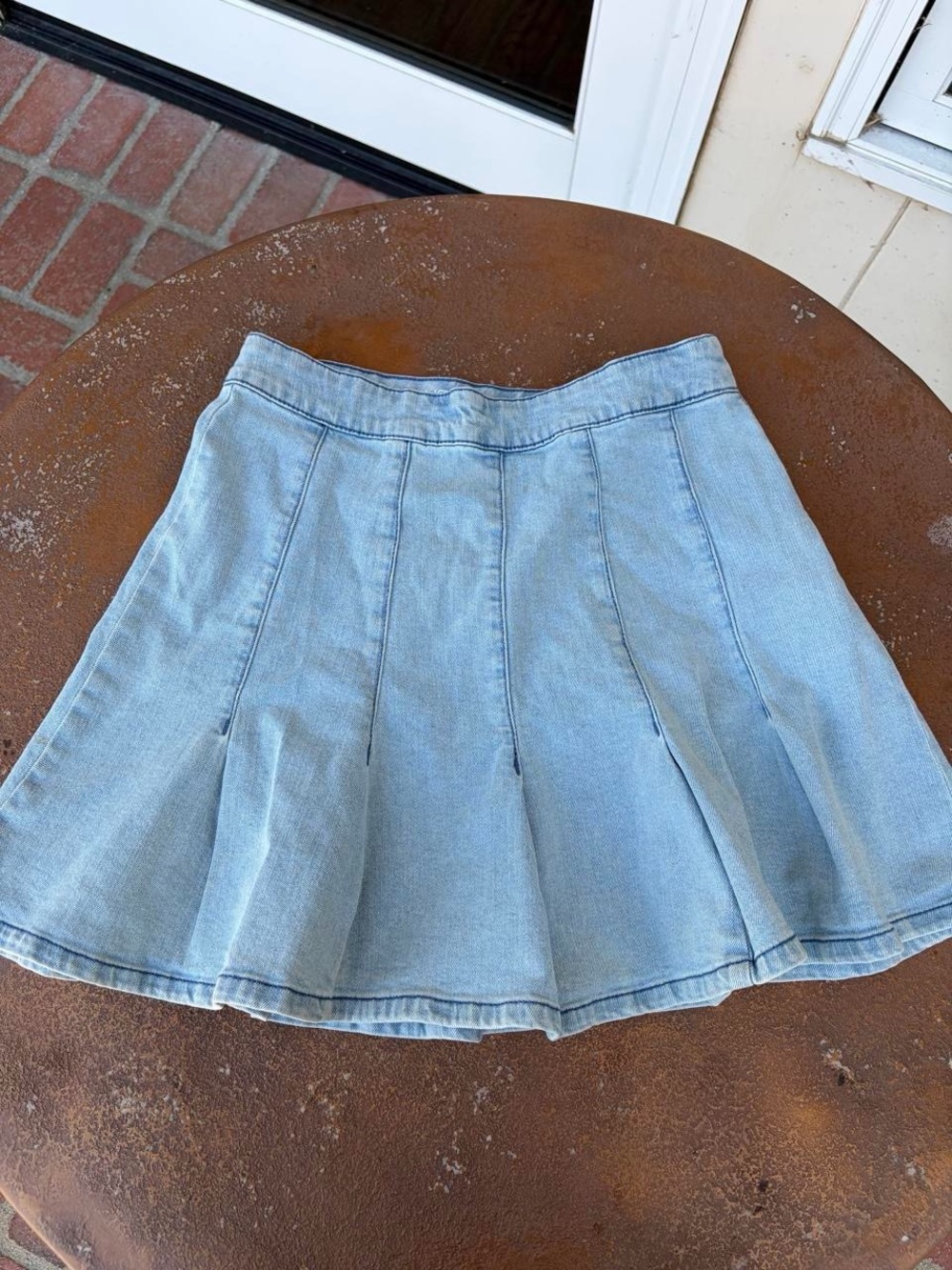 No Boundaries y2k light blue denim ruffled mini skirt fits like a sz 6 #boho #we - Picture 6 of 8